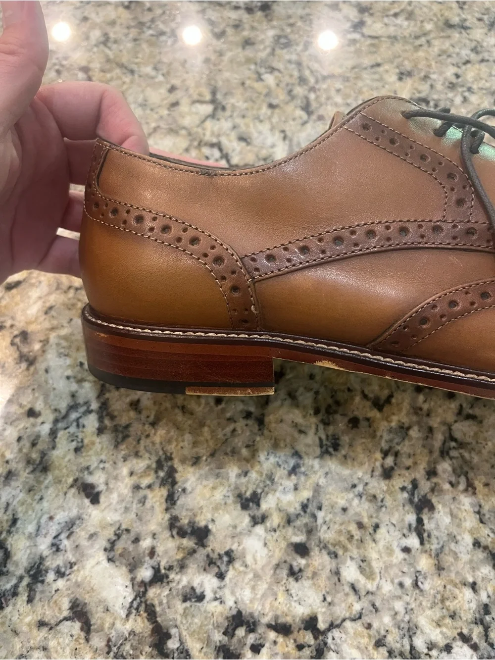Joseph Abboud Brown Leather Wingtip Derby Oxfords Tie Classic Mens Size 12